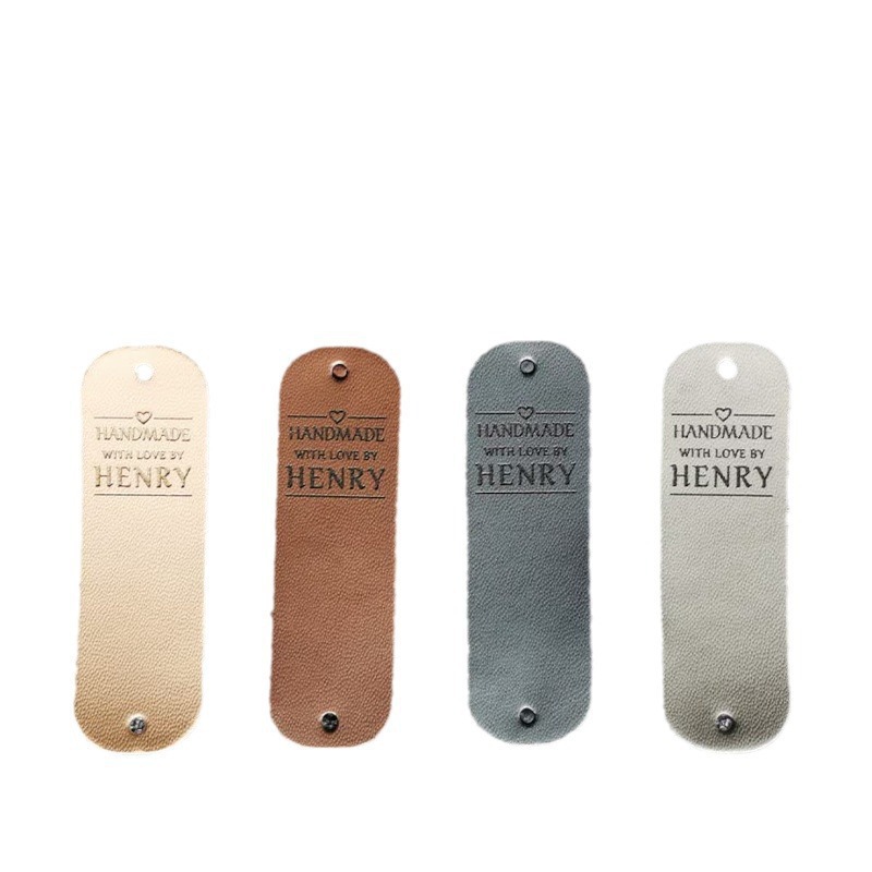 Spot Personalized Sweater Knitted Hat Pu Leather Label Can Laser Logo Label Pu Leather Rivet Label