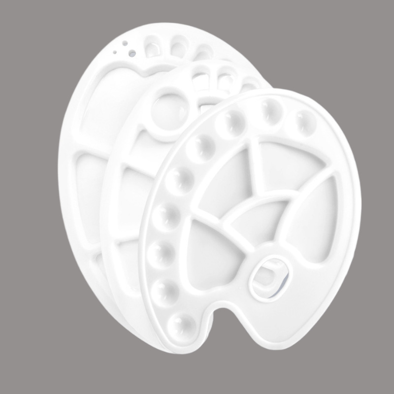 Cross-border art plastic palette small plum blossom palette small feet palette 6 holes 10 holes round palette