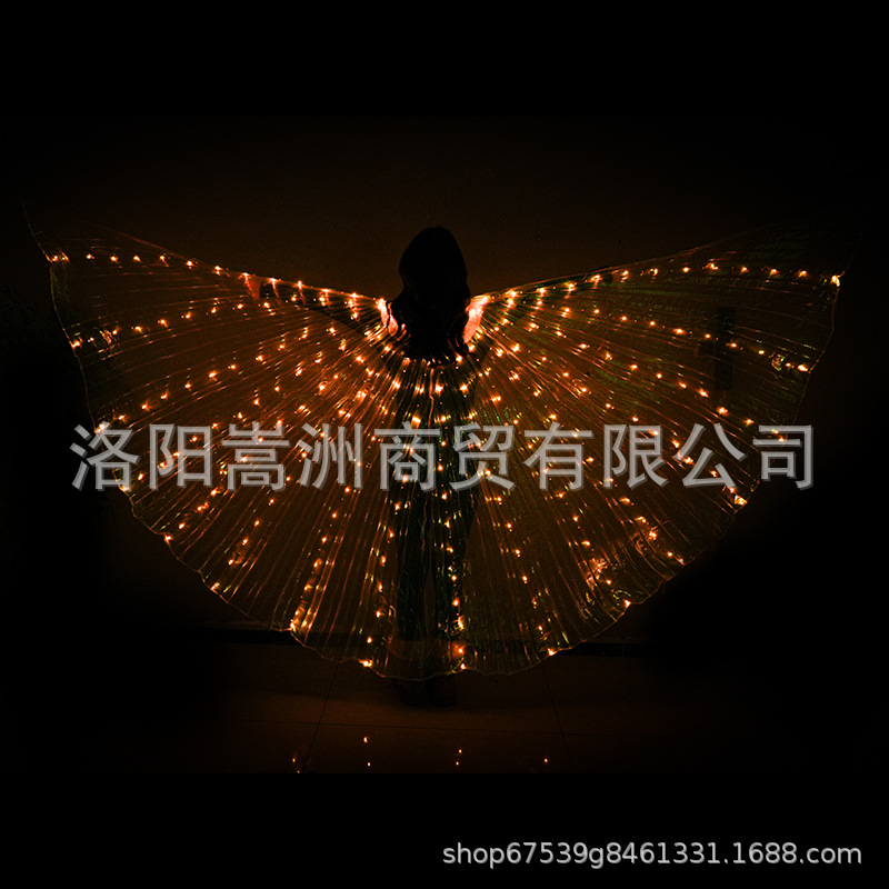 Elite Led Luminous Wings Adult Five-Colorful Belly Dance Cloak 360-Degree Performance Rainbow Luminous Props