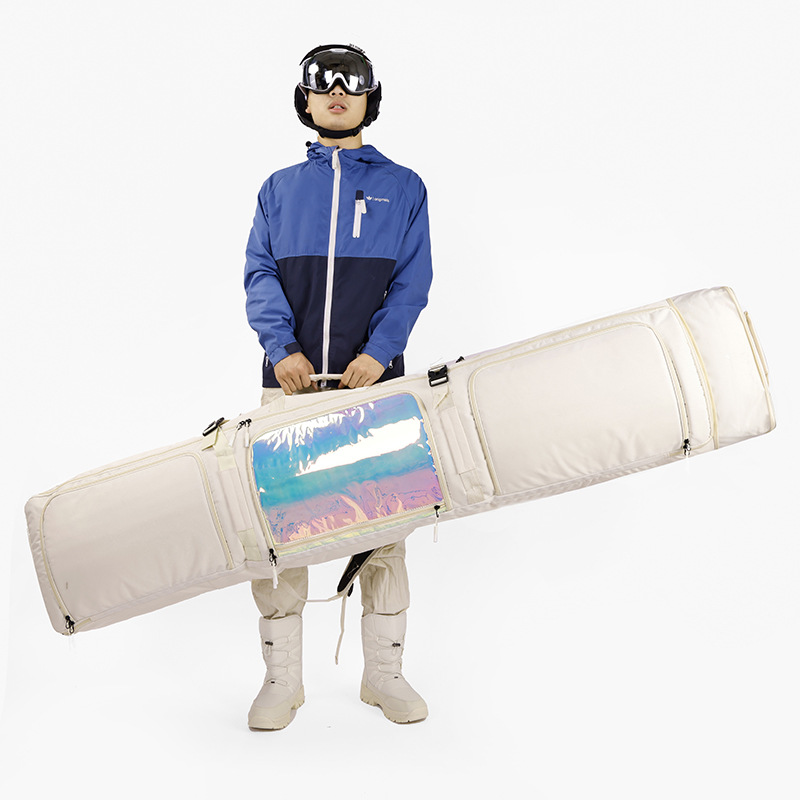 New single and double board snowboard bag belt wheel retractable wet and dry separation waterproof large capacity manufacturers wholesale