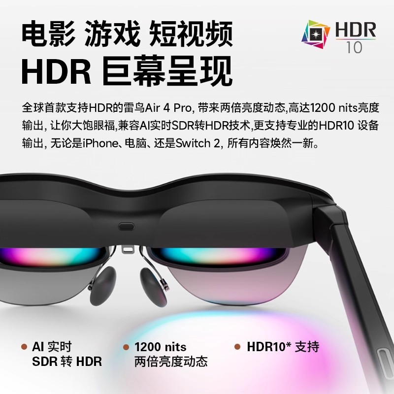 Thunderbird Rayneo Air4 Smart Ar Glasses Headset Tv Hdr10 Glasses Hd Support