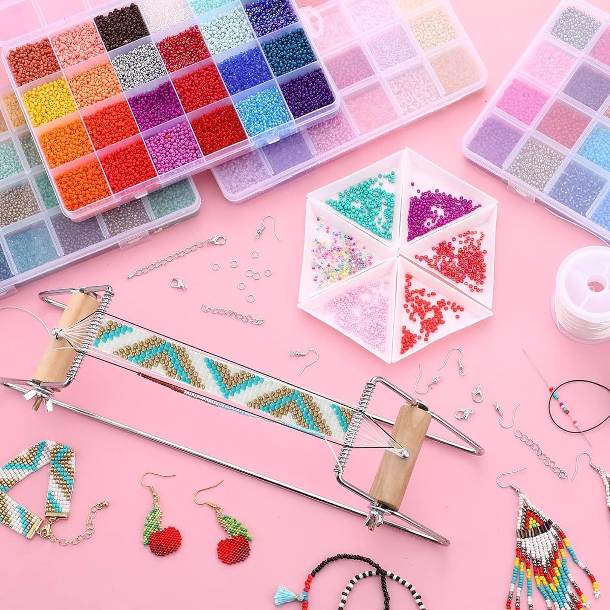 New Manufacturer Customized Rice Bead Bracelet Bead Weaving Machine Set DIY Hand Knitting Tools Retractable Bead Braider