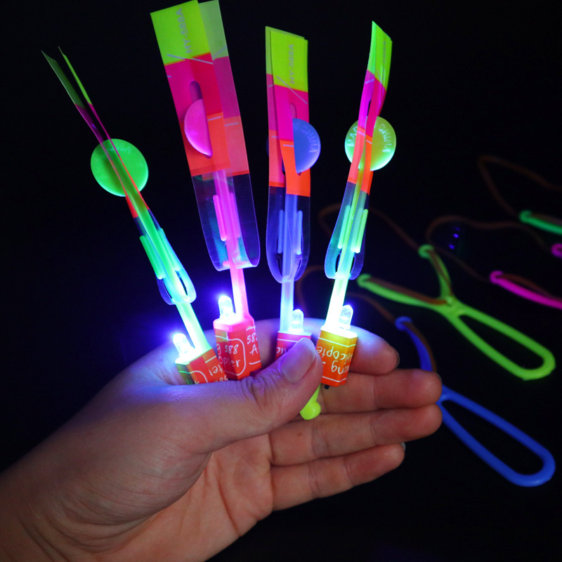 Luminous slingshot flying arrow flash catapult flying fairy children's outdoor toys bamboo dragonfly stall hot supply batch