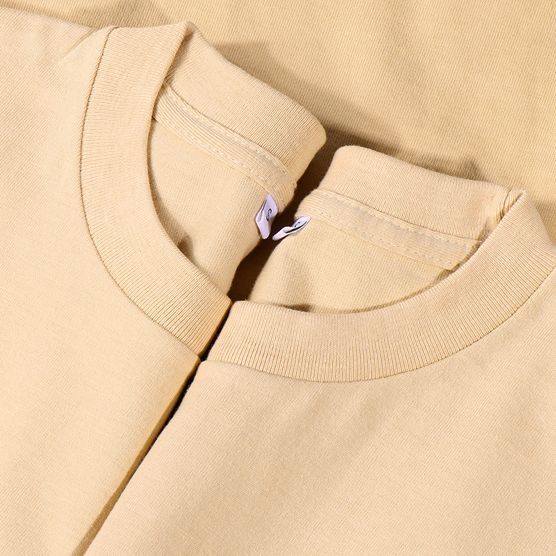 230g heavy white long-sleeved T-shirt couple base shirt round neck cotton stacked inner top loose casual men