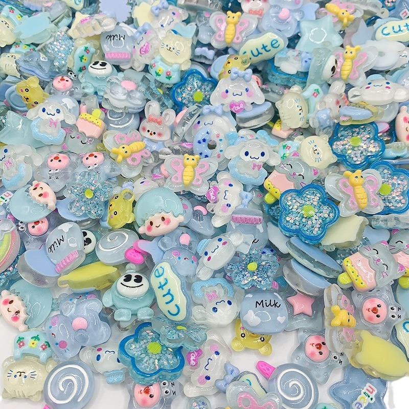 Cartoon color random mixed resin diy jewelry cream glue mobile phone case clip children's handmade toy material