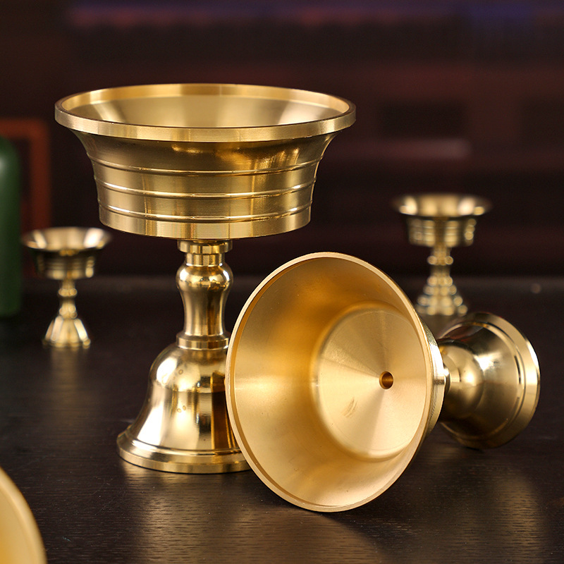 Manufacturer Wholesale Brass Butter Lamp Lamp Holder Oil Lamp Base Buddha Lamp Long-Lasting Lamp Lamp in Various Sizes and Specifications