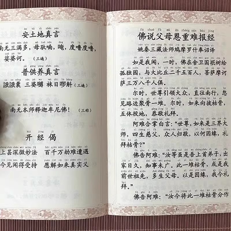 The Buddha Said That Parents' Gratitude Is Difficult to Repay. Simplified Phonetic Version of the Buddhist Scriptures. Reciting This Book. Free Shipping