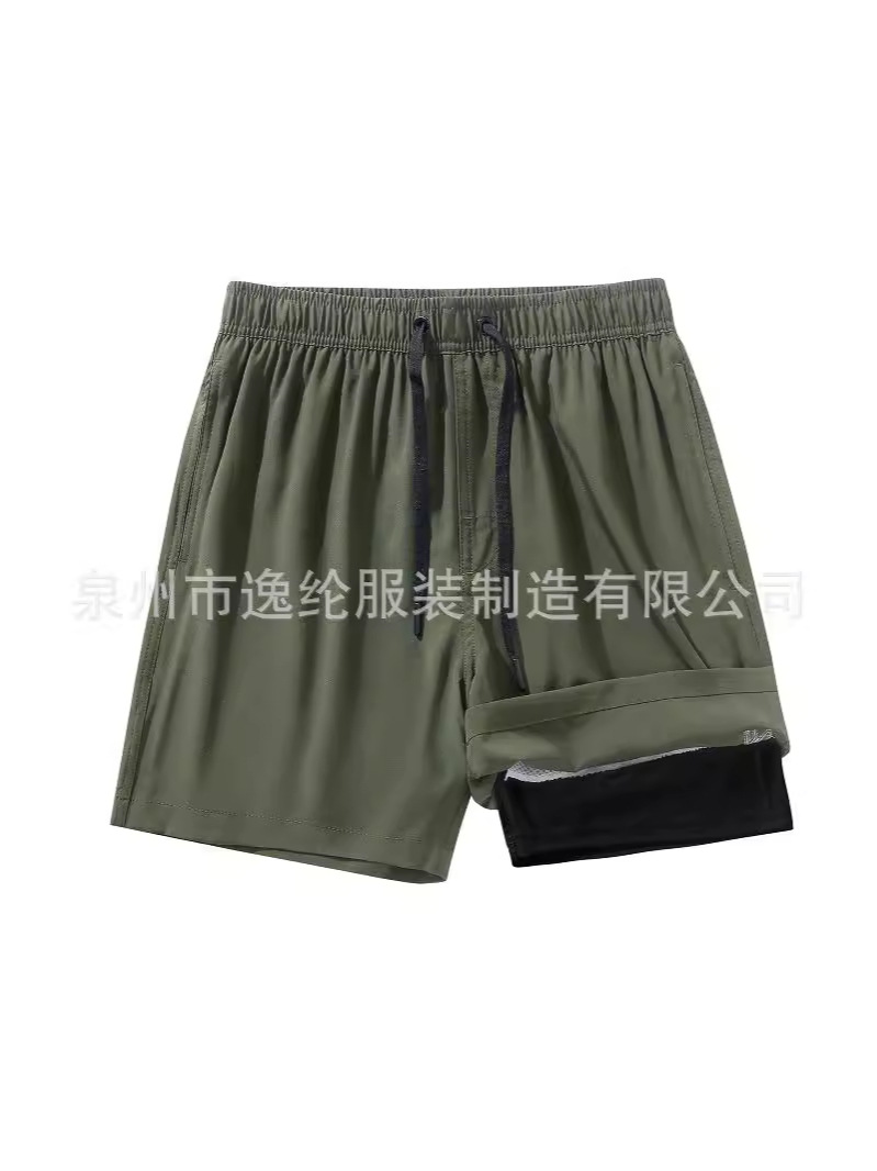 24 new beach pants men's double-layer swimming trunks anti-embarrassment beach pants men's casual sports shorts factory outlet