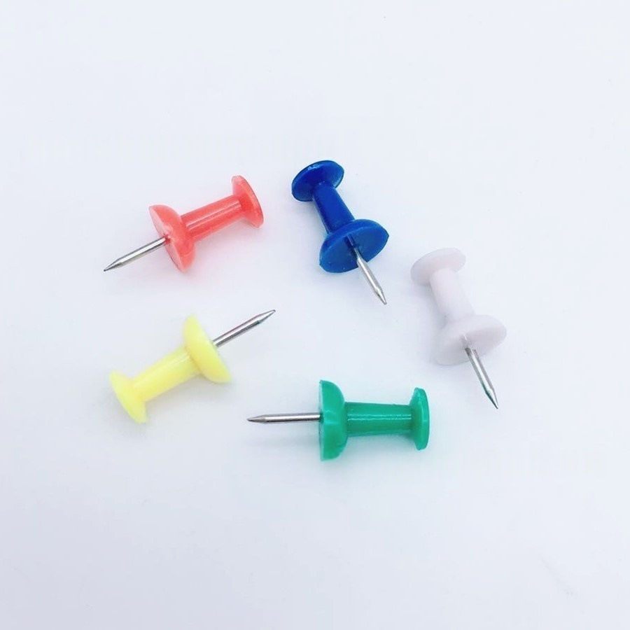 Factory Direct Sales Colorfulful Plastic I-Shaped Nails Push Pins Office Cork Fixed 8mm Needle Length I-Shaped Nails