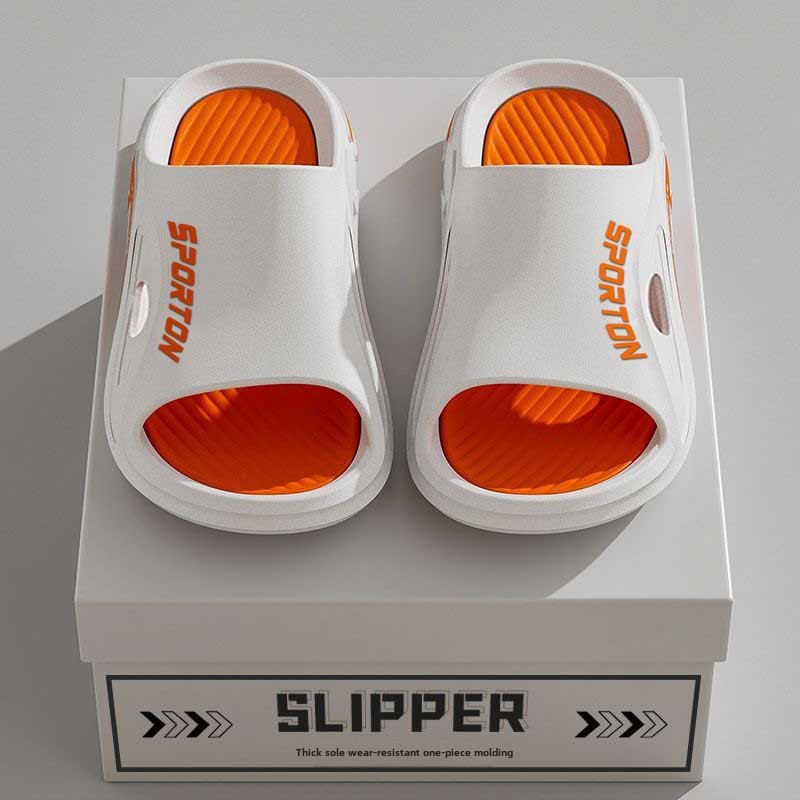 Slippers Men's Outer Wear Fashionable Summer Soft Bottom Slippers Anti-Slip Anti-Odor PVC Special Couple Trendy Slides