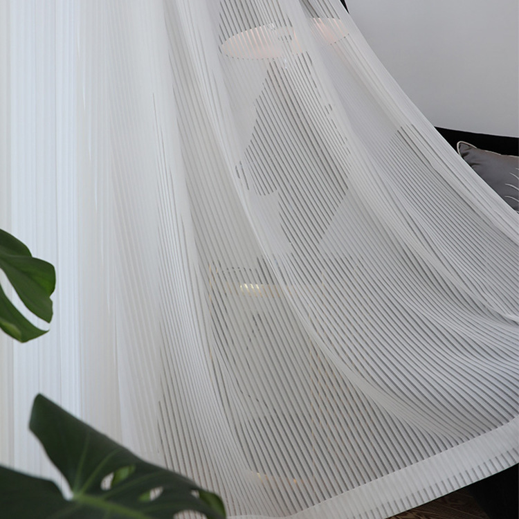 Phantom Vertical Striped Blinds Sheer Curtain Window Screen Thin Sheer Light-Transmitting Opaque Sheer Curtain Finished Window Screen Simple Elevated White Sheer