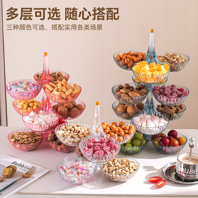 Fruit Plate Box Melon Fruit Plate Popular Accessible Luxury Home Living Room Coffee Table Dried Fruit Snacks Melon Seed Candy Gift Display Plastic Box