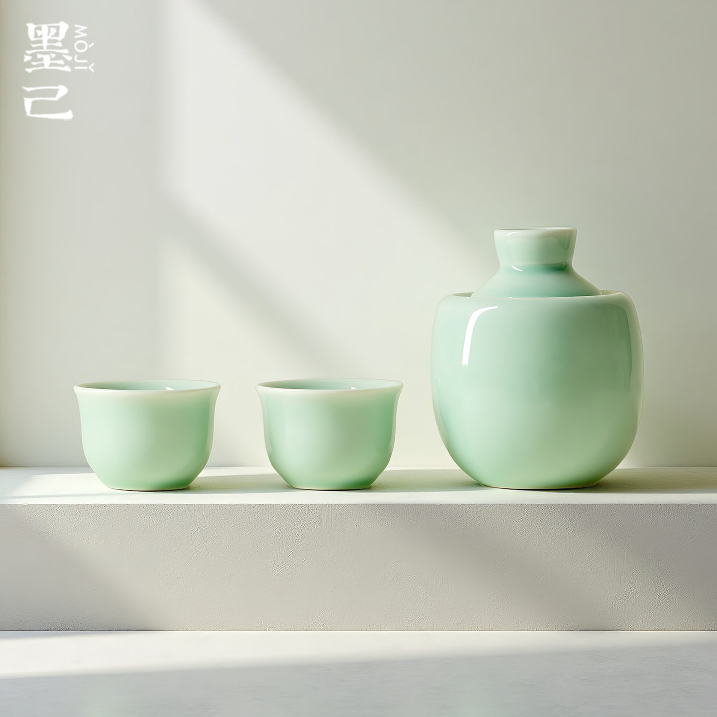 Керамический подогреватель вина Mojing из целадона, зеленый, для домашнего использования, комплект для желтого вина и саке