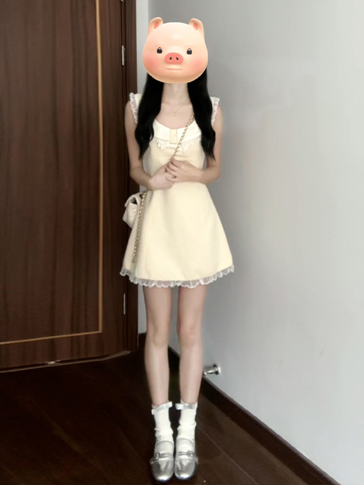 French Style Petite Slim Slim Sleeveless Dress Vest Dress A-Line Short Skirt Women Summer 2025 New Style 1