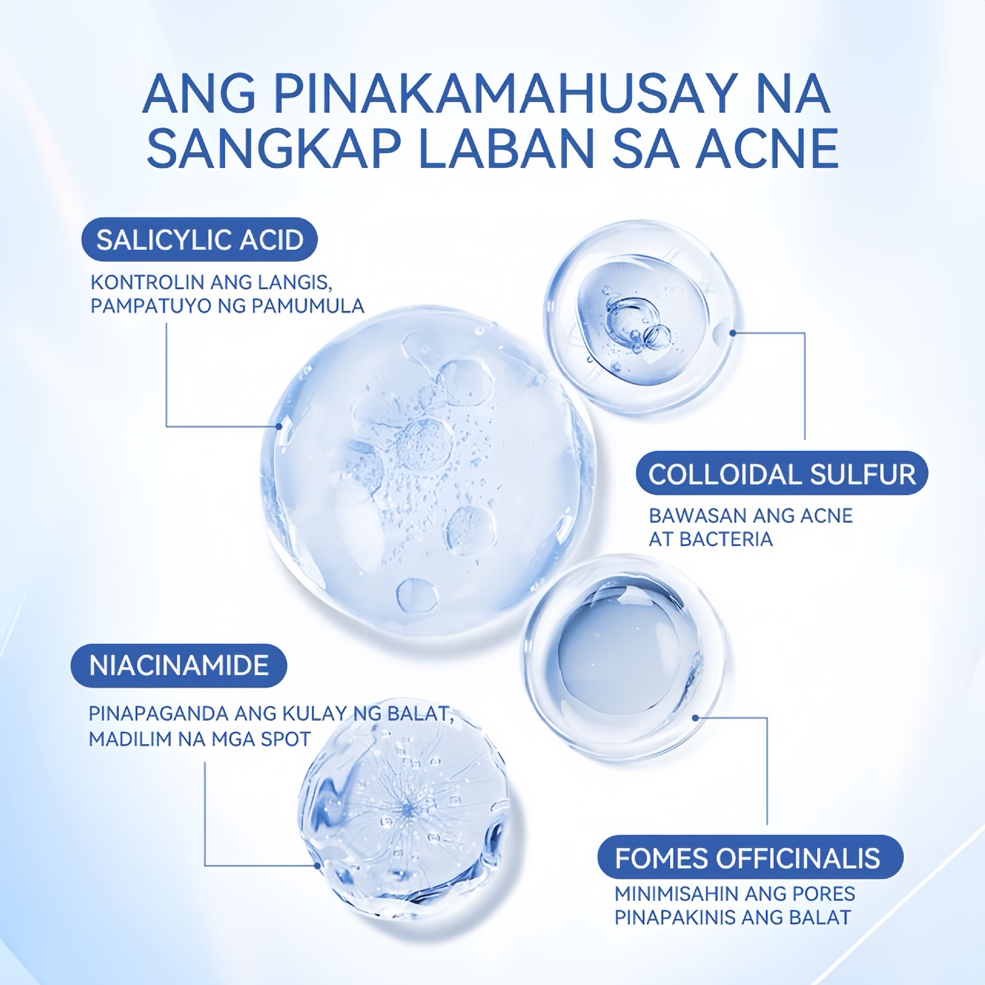 Anti-Acne, Anti-Wrinkle, Moisturizing and Repairing Essence, Brightening, Tightening, Luxurious Salicylic Acid Essence, Full English Cross-Border Wholesale