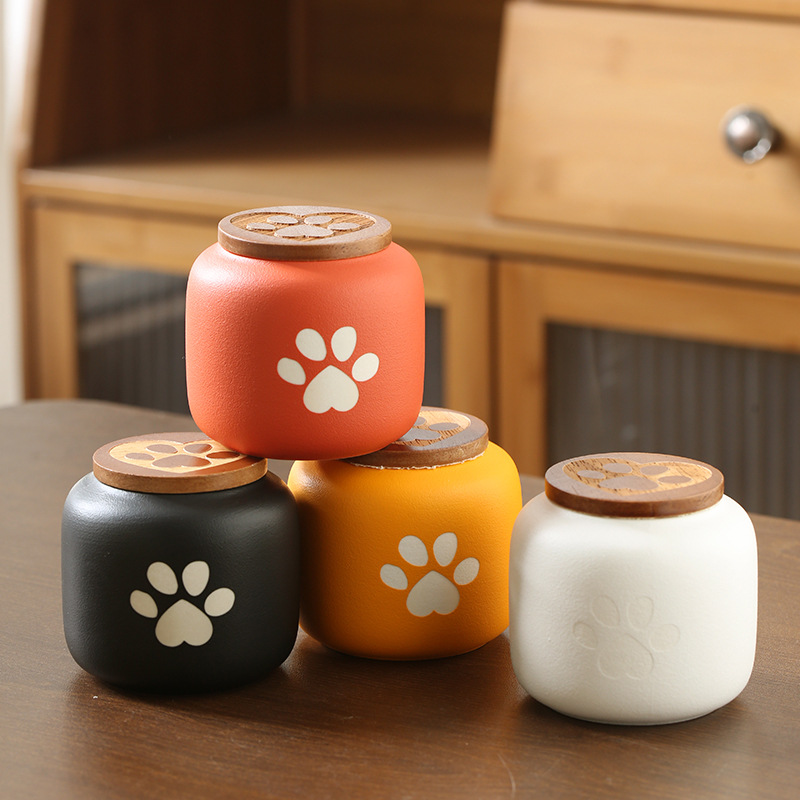 Ceramic Pet Urn Small Pet Cat and Dog Funeral Supplies Storage Sealed Jar Cross-Border Wholesale Can Be Customized with Pictures and Text