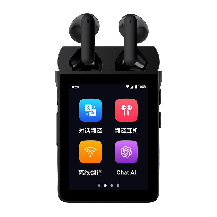 Wooaska9 Black Ai Translation Earphones with Independent 4g Sim Card, Simultaneous Interpretation, Chatgpt Translation