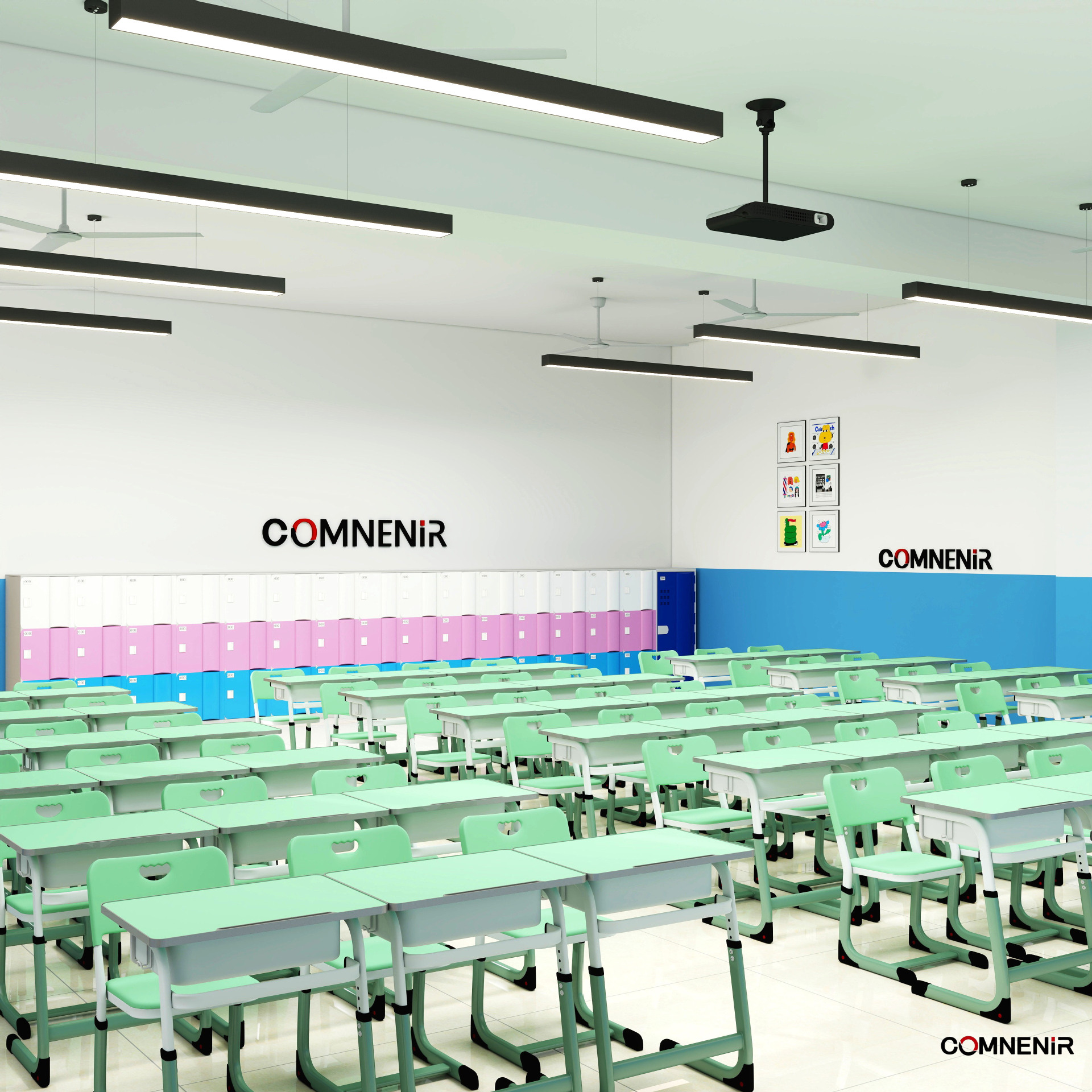 School Desks and Chairs for Primary and Secondary School Students, Children's Study Desks, Writing Desks, Single Desks and Chairs That Can Be Lifted