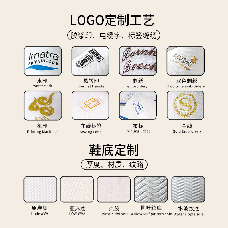 Disposable Slippers, Star Hotel Supplies, B&B Beauty Salon, Hotel Special Thickeneded Anti-Slip Custom Wholesale Logo