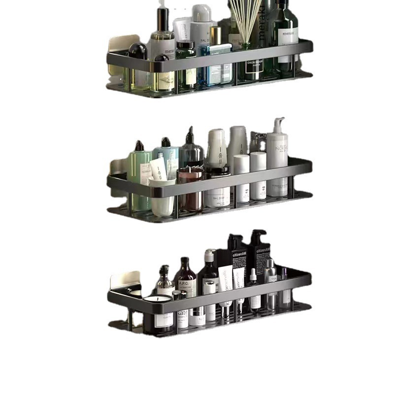 Bathroom Storage Rack Space Aluminum Corner Rack Punch-Free Storage Rack Kitchen Storage Bathroom Wall Bathroom Storage