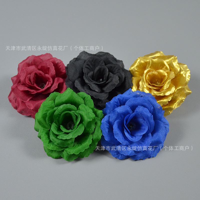 Artificial Flowers 8cm Rose Flowers Wedding Flower Wall Flower Arrangement Decoration Fake Flower Hairpin Flower Headdress Set Decoration Rose Flower