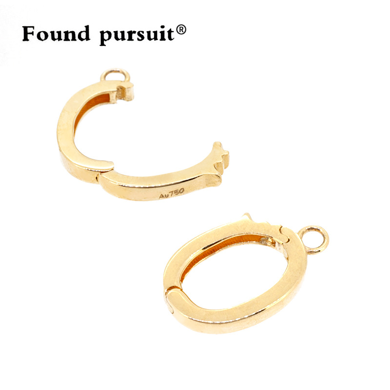 Pure 18K Gold Buckle Universal Buckle Au750 Jewelry Accessories DIY Pearl Necklace Pendant Buckle Multi-Functional Gold Buckle Head