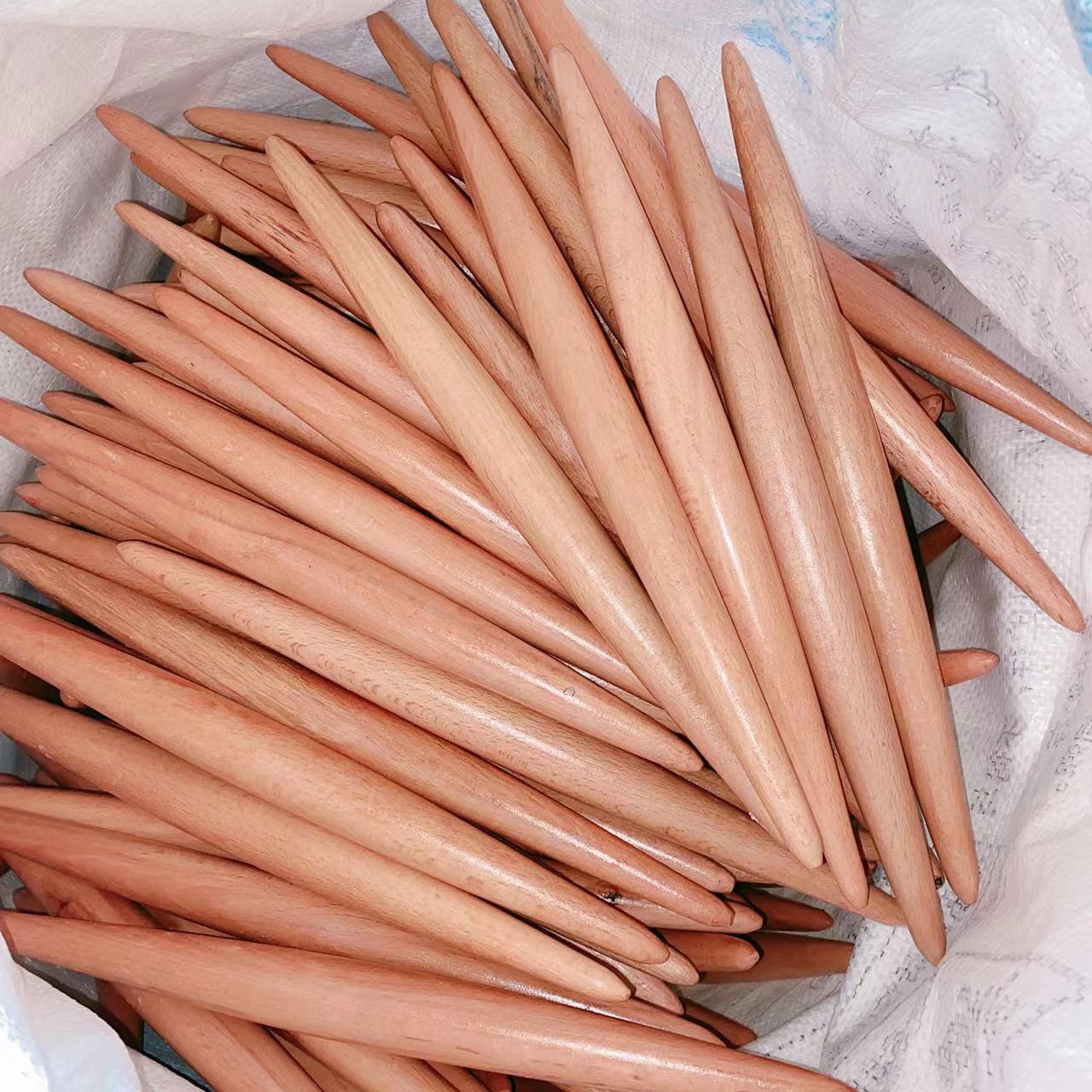 Pointed Rolling Pin Solid Wood Household Kitchen Dumpling Skin Noodle Pin Rolling Noodle Strip Rolling Pin 2 yuan Department Store