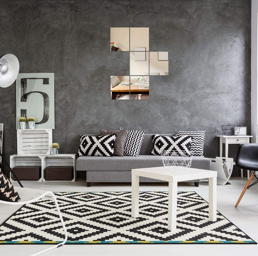 Square mirror wall stickers acrylic stickers SM145 gold and silver Black Mirror stickers toilet decoration Square