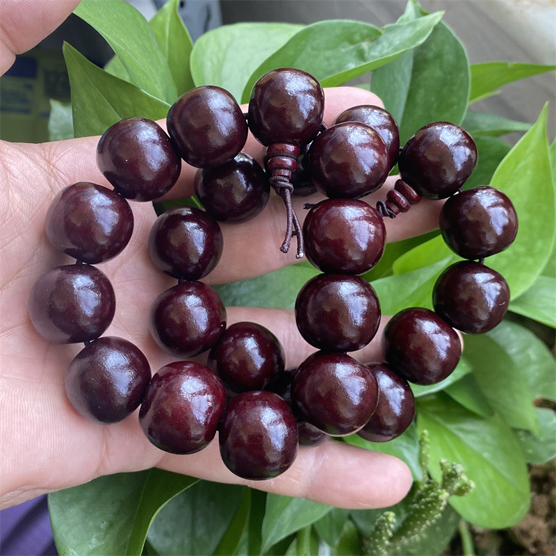 Wood paint imitation lobular red sandalwood beads bracelet men's bracelet 15mm 20mm beads bracelet jewelry