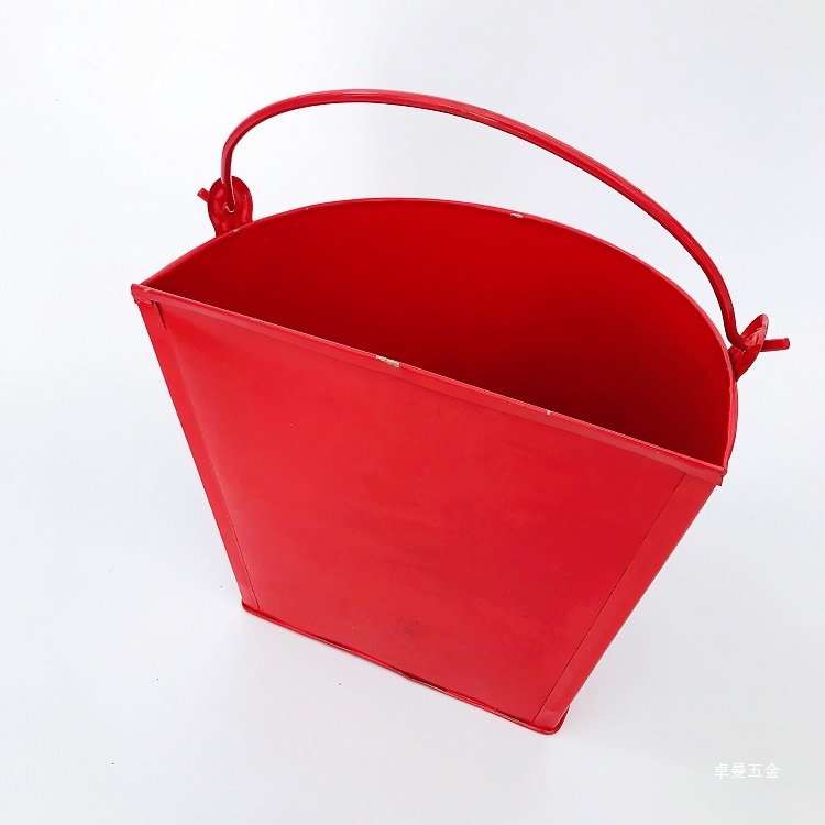 Thickened Fire-Fighting Yellow Sand Bucket, Painted Shovel Bucket, Iron Bucket, Fire-Fighting Equipment, Household Fire-Fighting Semi-Circular Bucket