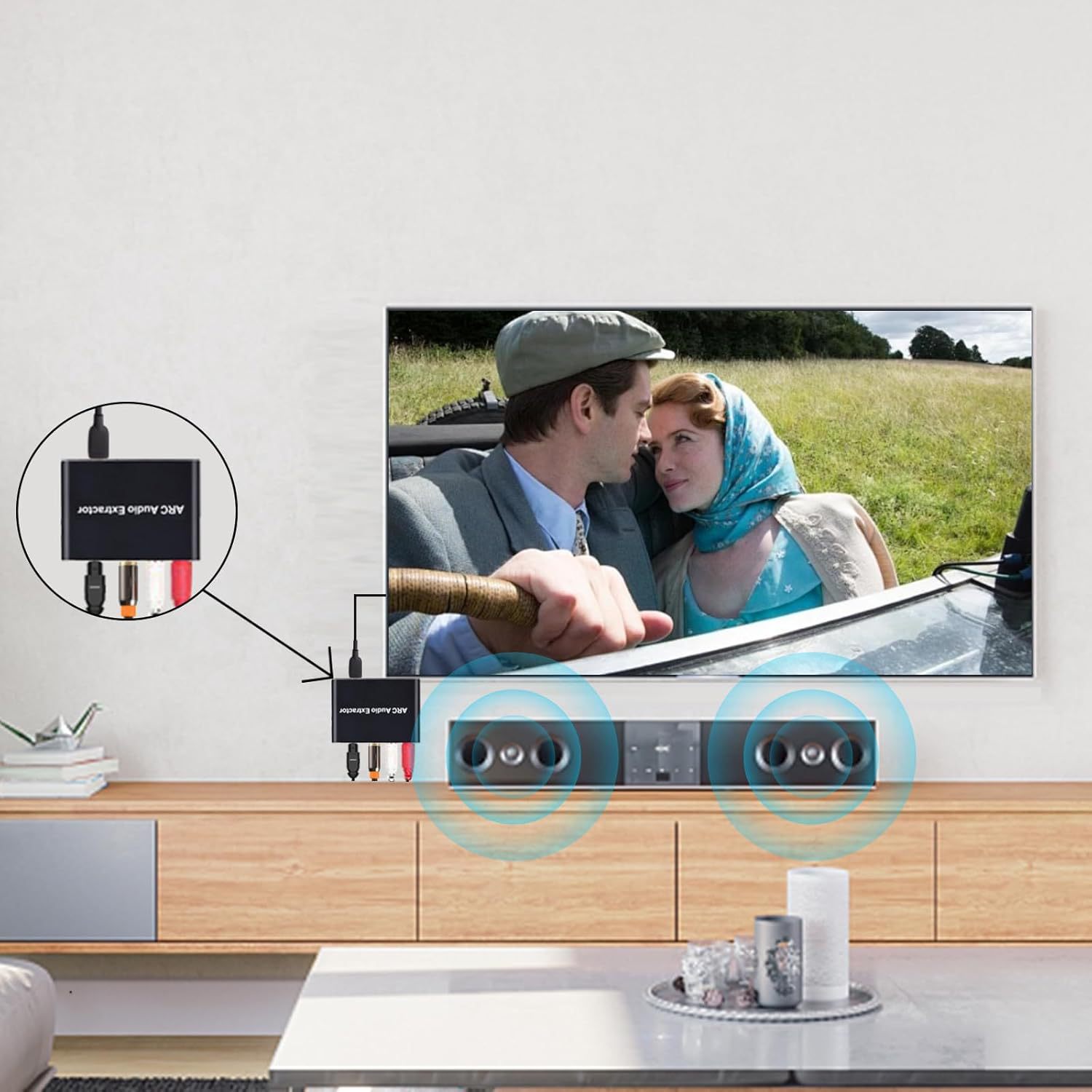 ARC Audio Return Audio Adaptor HDMI HD Audio Converter Fiber/Coaxial Analog Audio Conversion