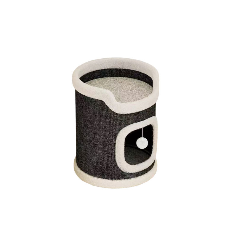 Cat Nest, Cat Climbing Frame, Cat Tree, Cat Scratching Board, All-In-One, Universal for All Seasons, Winter Warm Semi-Enclosed Bucket, Double-Layer Three-Layer Cat Nest