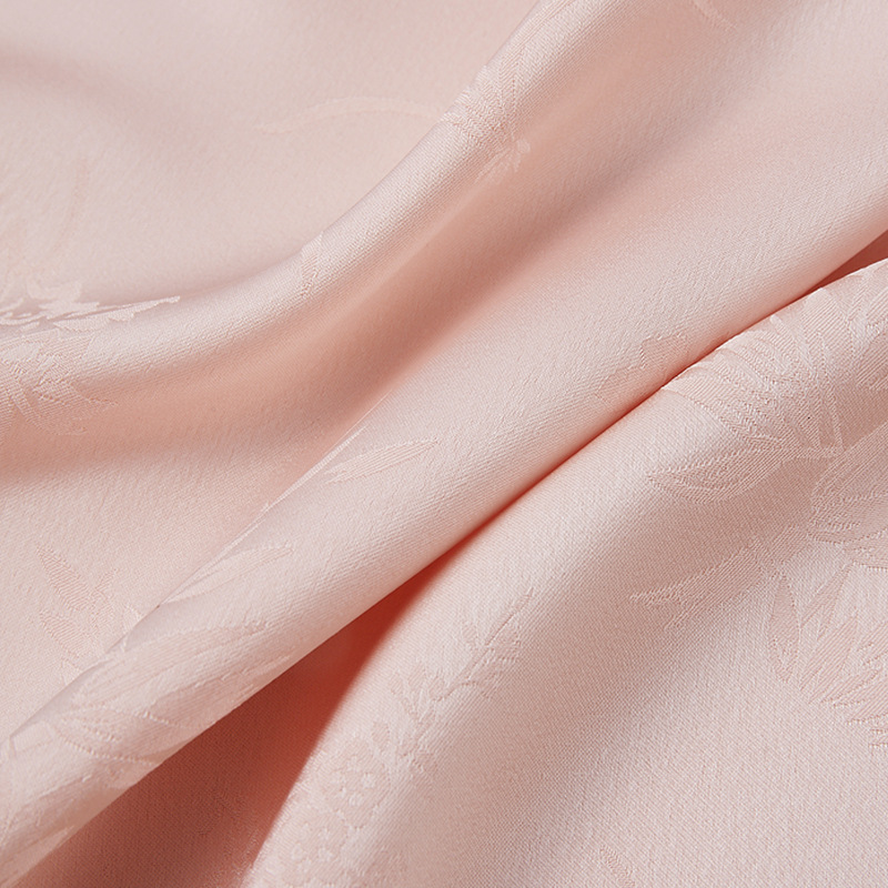 New Chinese Style Imitation Acetate Satin Fabric, Plum Blossom, Orchid, and Bamboo Leaf Jacquard Fabric, High-Quality Women's Summer Cheongsam Slimming Long Dress