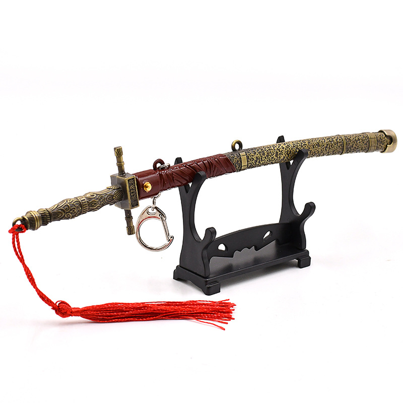Cross-Border Hot-Selling Bloodline Curse Elastic Mini Katana Senjou Sword Model Keychain Ornament School Bag Pendant