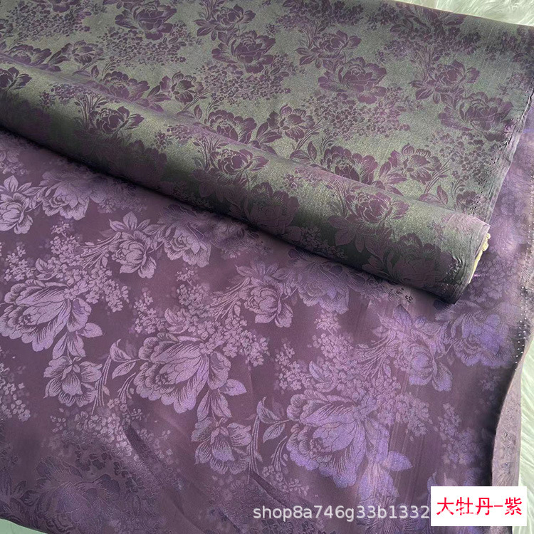 Jacquard Interwoven Silk Xiangyun Yarn Fabric Jacquard Silk Retro Movie Clothing Cheongsam dress Diy Fabric