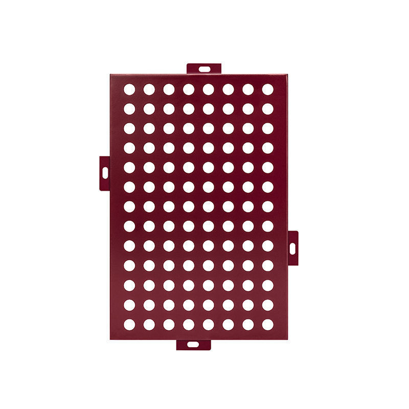 Factory Direct Sales Aluminum Veneer Curtain Wall Door Head Exterior Wall Outdoor Aluminum Veneer Fluorocarbon Imitation Wood Grain Perforated Aluminum Plate