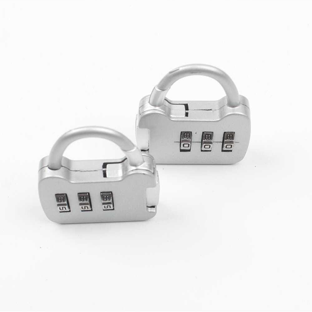 Colorful compact three-wheel password lock luggage bag zipper padlock