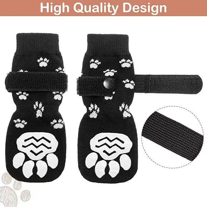 Cross-border best selling pet indoor cotton socks 4 packed with breathable non-slip anti-drop mute large and medium-sized dog golden retriever foot cover