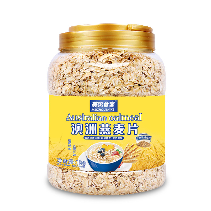 Meimei Eater Barrel Ready-To-Eat Australian Oatmeal 1000g Milk Companion Breakfast 1kg Bulk Wholesale 1kg