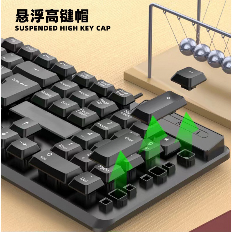 Sensoni KM01 Wired USB Keyboard and Mouse Set Game Office Home Computer Notebook Keyboard and Mouse Set
