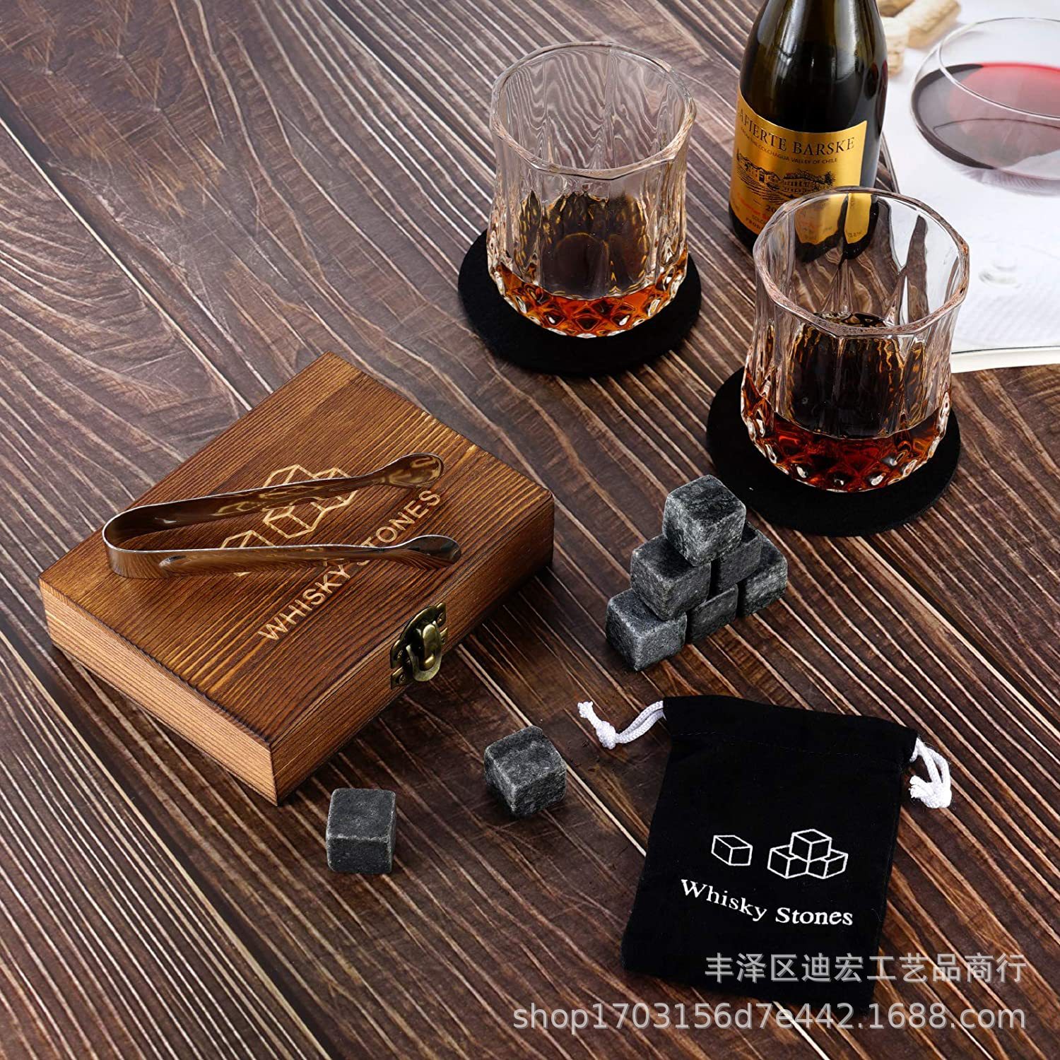Whiskey Icewine Stone whisky stones Frozen Ice Stone Recyclable Gift Wooden Boxed