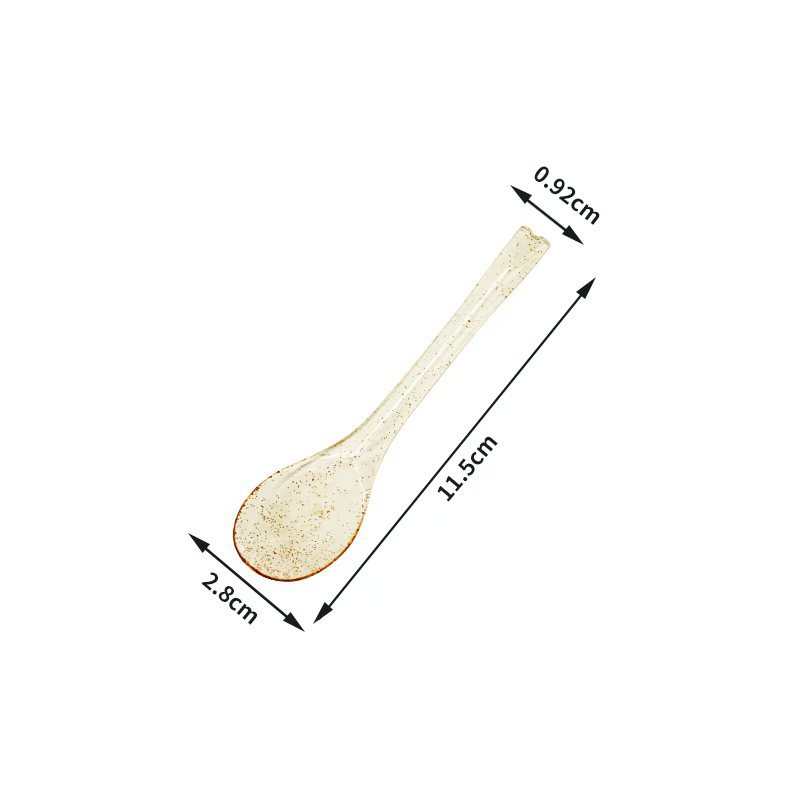 Disposable Plastic Water Drop Spoon Asian Spoon Sauce Dessert Mini Hard Plastic Thickened Ps Transparent Benzene Foreign Trade Cross-Border Hot Item