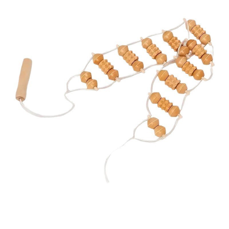 Деревянный массажер для спины, открывающийся роликовый массажный инструмент для фитнеса