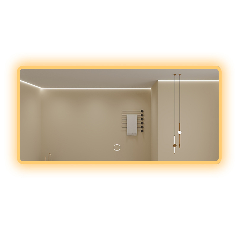 Bathroom Mirror Led Anti-Fog Touch with Light Smart Bathroom Mirror Toilet Wall Hanging Hotel Washbasin Bathroom Mirror