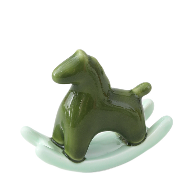 Ceramic Pony Tea Pet Ornaments Rocking Horse Tea Ceremony Tea Table Office Desk Year of the Horse Cute Decorative Crafts