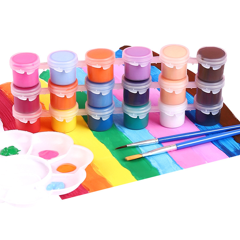 Children's Acrylic Paint 12-Color Set 6-Piece Kindergarten Student Art Painting Graffiti DIY Plaster Paint Strips