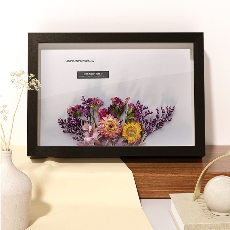 Hollow Three-Dimensional Photo Frame Empty Frame Wholesale Wall-Mounted Wooden Dried Flower Butterfly Specimen Frame Handmade DIY Display Frame