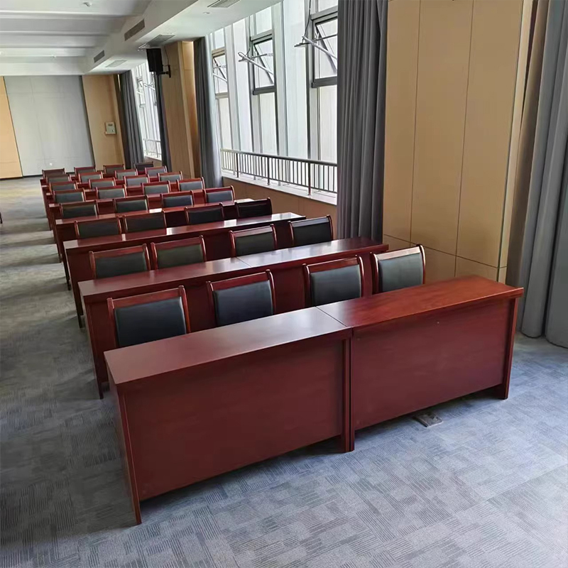 Double Conference Table Painted Solid Wood Leather 1.24m Study Table Conference Room Long Table Training Table and Chair Combination