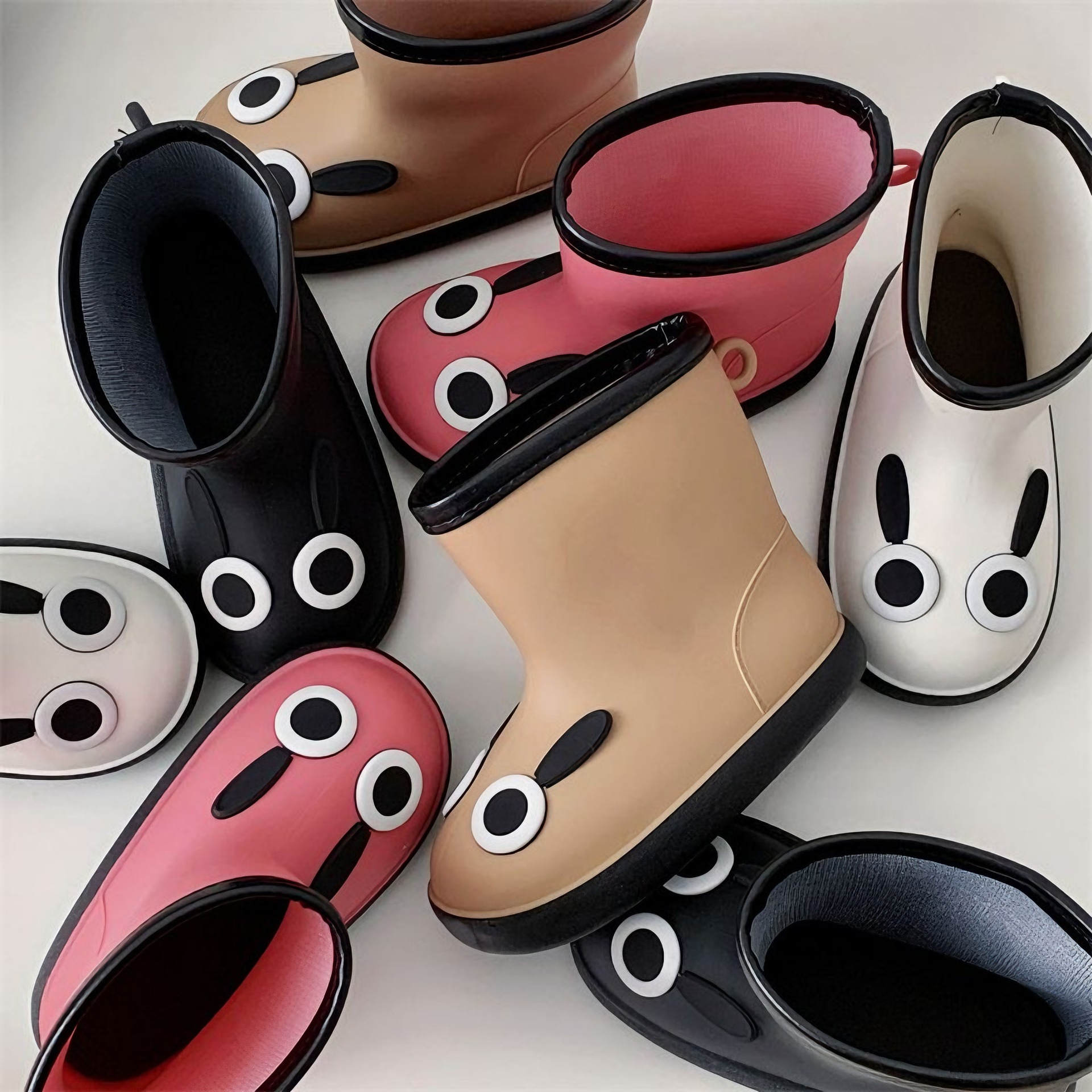 New Popular Four-Season Children's Rain Boots for Kindergarten Outdoor Wear Warm Waterproof Shoes Non-Slip Bottom Cartoon Rain Boots for Children