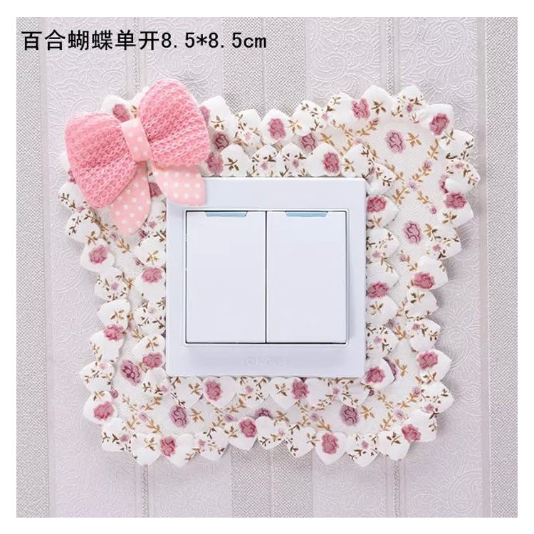 Wholesale Switch Cover Lace Household Switch Wall Sticker Art Switch Protective Cover Living Room Bedroom Socket Decoration
